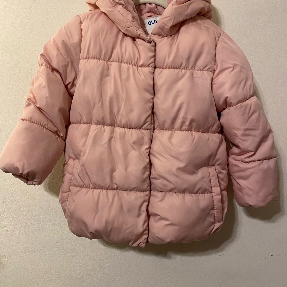 Old Navy Blush Pink Kids Puffer Coat